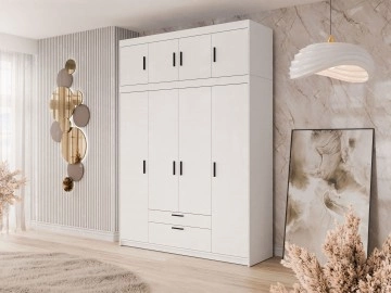 Kleiderschrank Melen 4D2S + Schrankaufsatz