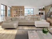 Wohnlandschaft U-Form Alvin Bis mit Schlaffunktion und Bettkasten