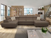Wohnlandschaft U-Form Alvin Bis mit Schlaffunktion und Bettkasten