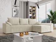 Ecksofa Peltata Cord mit Schlaffunktion und Bettkasten