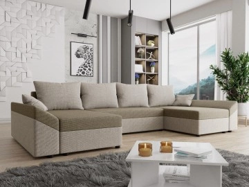 Ecksofa Peltata U Lux mit Schlaffunktion und Bettkasten