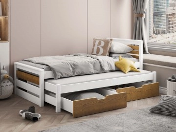 Kinderbett mit Ausziehbett Farik 80