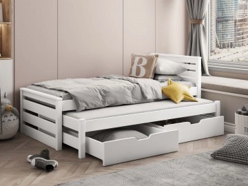 Kinderbett mit Ausziehbett Farik 90