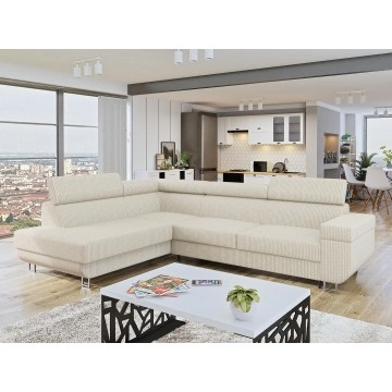 Ecksofa Antrodem Cord mit Schlaffunktion und Bettkasten