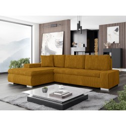Ecksofa Herkules Mini Cord mit Bettkasten und Schlaffunktion