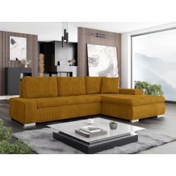 Ecksofa Herkules Mini Cord mit Bettkasten und Schlaffunktion