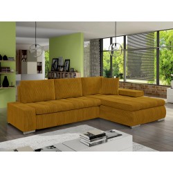 Ecksofa Herkules Mini Cord mit Bettkasten und Schlaffunktion