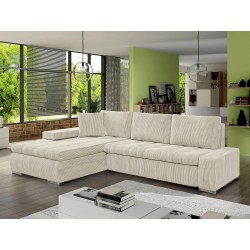 Ecksofa Herkules Mini Cord mit Bettkasten und Schlaffunktion