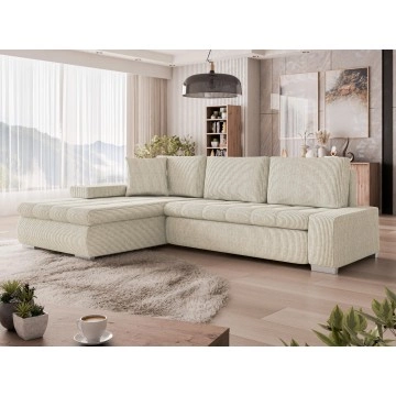 Ecksofa Herkules Mini Cord mit Bettkasten und Schlaffunktion
