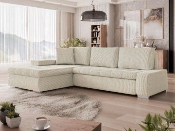 Ecksofa Herkules Mini Cord mit Bettkasten und Schlaffunktion
