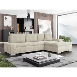 Ecksofa Herkules Mini Cord mit Bettkasten und Schlaffunktion