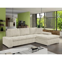 Ecksofa Herkules Mini Cord mit Bettkasten und Schlaffunktion