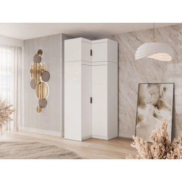 Eckkleiderschrank Melen 2D + Schrankaufsatz