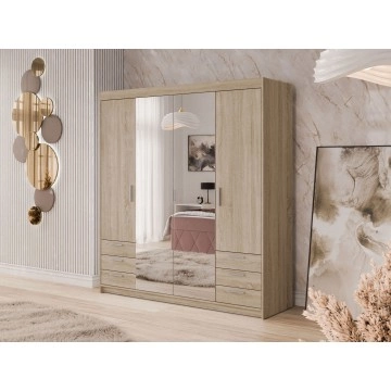 Kleiderschrank Melen 4D6S mit Spiegel