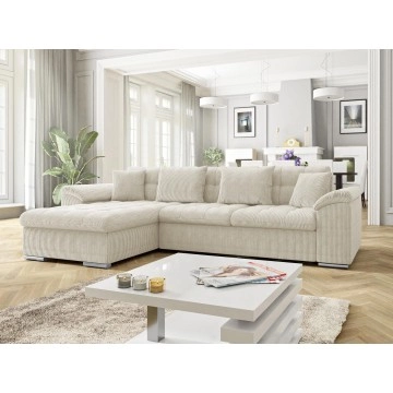 Ecksofa Dino Cord mit Bettkasten und Schlaffunktion