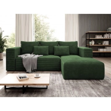 Ecksofa Zozolia Cord mit Schlaffunktion und Bettkasten
