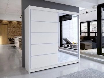 Kleiderschrank Schiebetür mit Spiegel Bar III