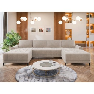 Wohnlandschaft U-Form Bonezi XL mit Bettkasten und Schlaffunktion