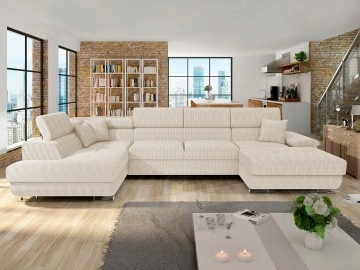 Wohnlandschaft Alvin Bis Cord mit Schlaffunktion und Bettkasten