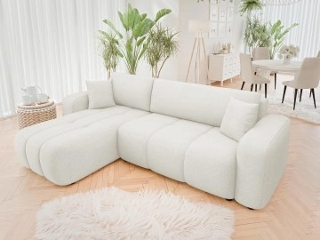 Wohnlandschaft L Form Larow mit Schlaffunktion und Bettkasten