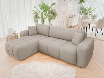 Wohnlandschaft L Form Larow mit Schlaffunktion und Bettkasten