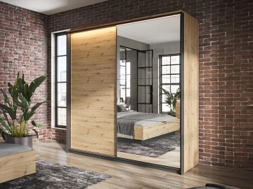 Kleiderschrank 2D Quant QS-01 mit Spiegel