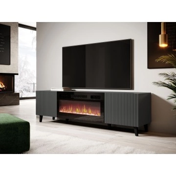 TV-Lowboard Tilderi Grey 180 mit Kamin