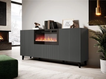 Sideboard Tilderi Grey 180 mit Kamin
