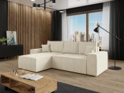 Ecksofa Maryn L Cord mit Bettkasten und Schlaffunktion