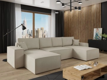 Wohnlandschaft Maryn U mit Bettkasten und Schlaffunktion