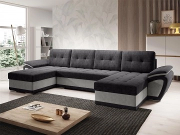 Ecksofa Jarelin U mit Schlaffunktion und Bettkasten