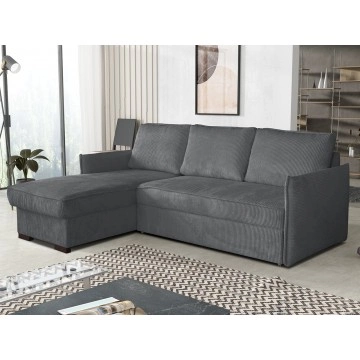 Ecksofa Literpo Cord mit Bettkasten und Schlaffunktion