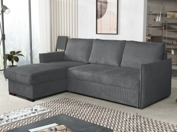 Ecksofa Literpo Cord mit Bettkasten und Schlaffunktion