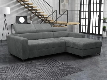 Ecksofa Levioseno Premium Cord mit Bettkasten und Schlaffunktion