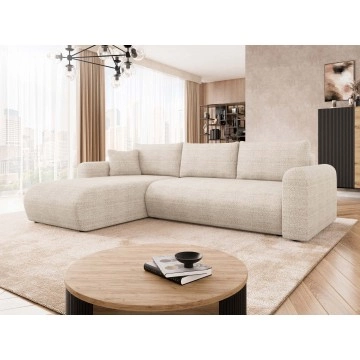 Ecksofa Wousia mit Schlaffunktion und Bettkasten