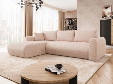 Ecksofa Wousia mit Schlaffunktion und Bettkasten