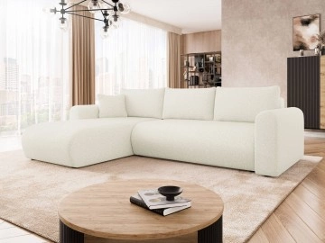 Ecksofa Wousia mit Schlaffunktion und Bettkasten