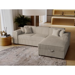 Miniaturbild von Ecksofa Sokoz L Cord mit Bettkasten und Schlaffunktion