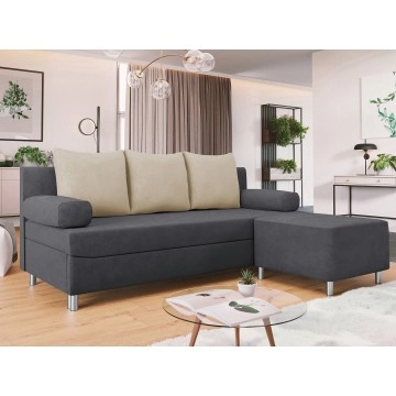 Schlafsofa Don mit Bettkasten und Polsterhocker