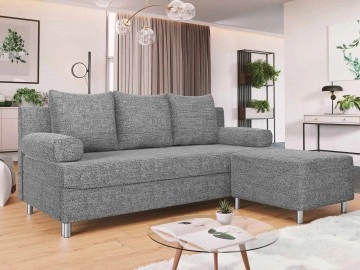 Schlafsofa Don mit Bettkasten und Polsterhocker