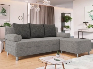 Schlafsofa Don mit Bettkasten und Polsterhocker