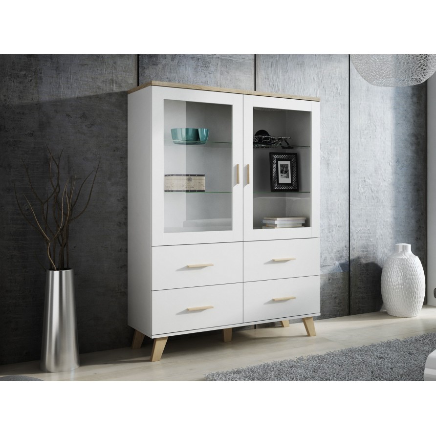 wohnzimmer vitrine sanna 120 2d4s ⇒ lieferung kostenlos