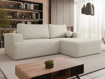 Couch L Form Dmiore Cord mit Schlaffunktion und Bettkasten