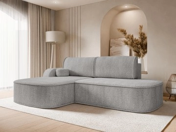 Ecksofa Kirtoz Boucle mit Schlaffunktion und Bettkasten