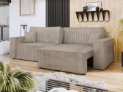 Sofa Kasjusz Cord mit L-Funktion, zwei Bettkästen und Schlaffunktion
