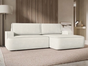 Ecksofa Nelupo mit Schlaffunktion und Bettkasten