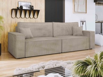Sofa Kasjusz Cord mit zwei Bettkästen und Schlaffunktion