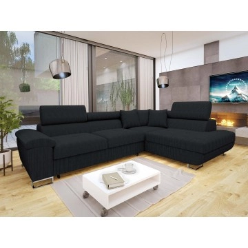 Ecksofa Alvin Cord mit Schlaffunktion und Bettkasten