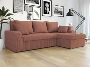 Ecksofa Dalmir Cord mit Schlaffunktion und zwei Bettkästen