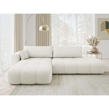 Ecksofa Larow O Boucle mit Schlaffunktion und Bettkasten